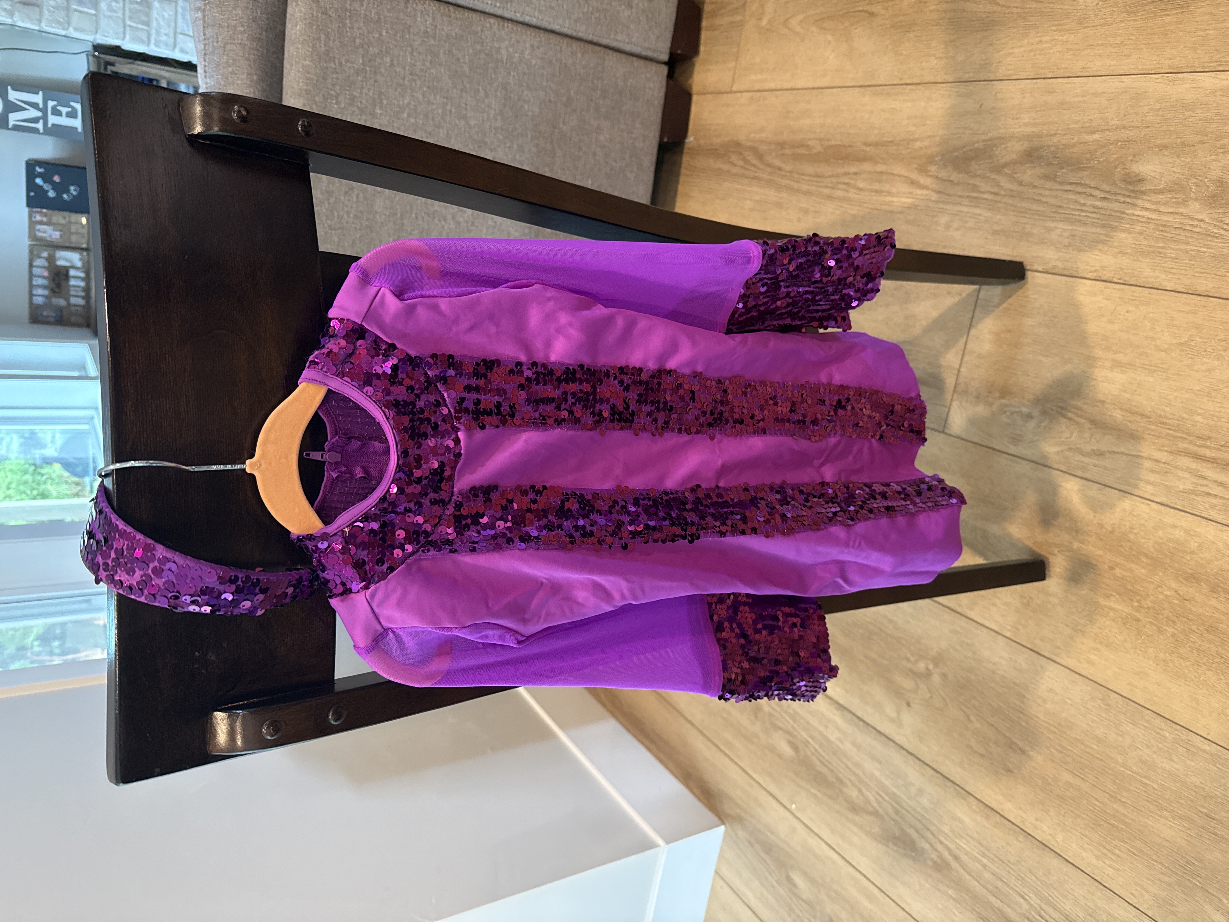 Weissman Purple Sequin Dance Costume Top
