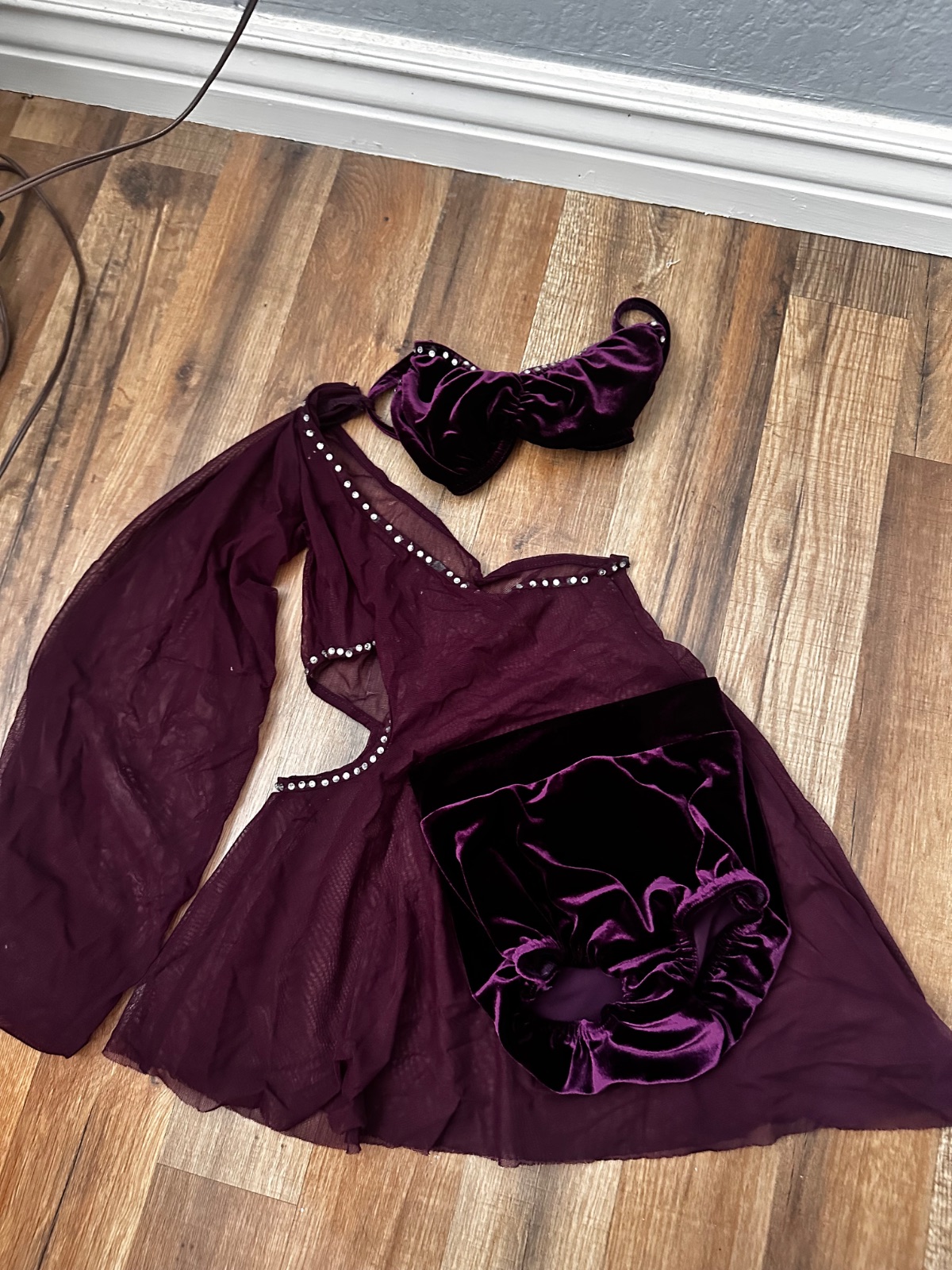 Kelly Purple Velvet Dance Costume Set