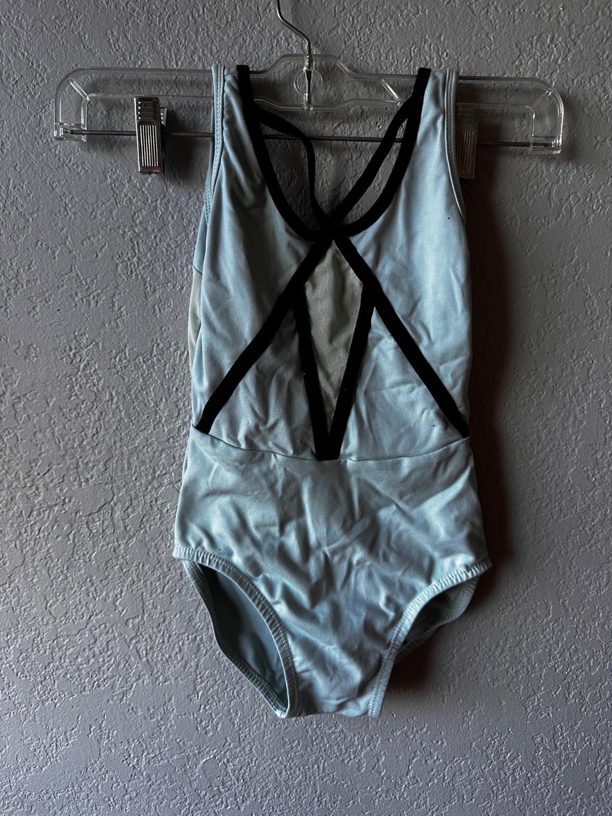 Light Blue Dance Leotard Criss Cross Back