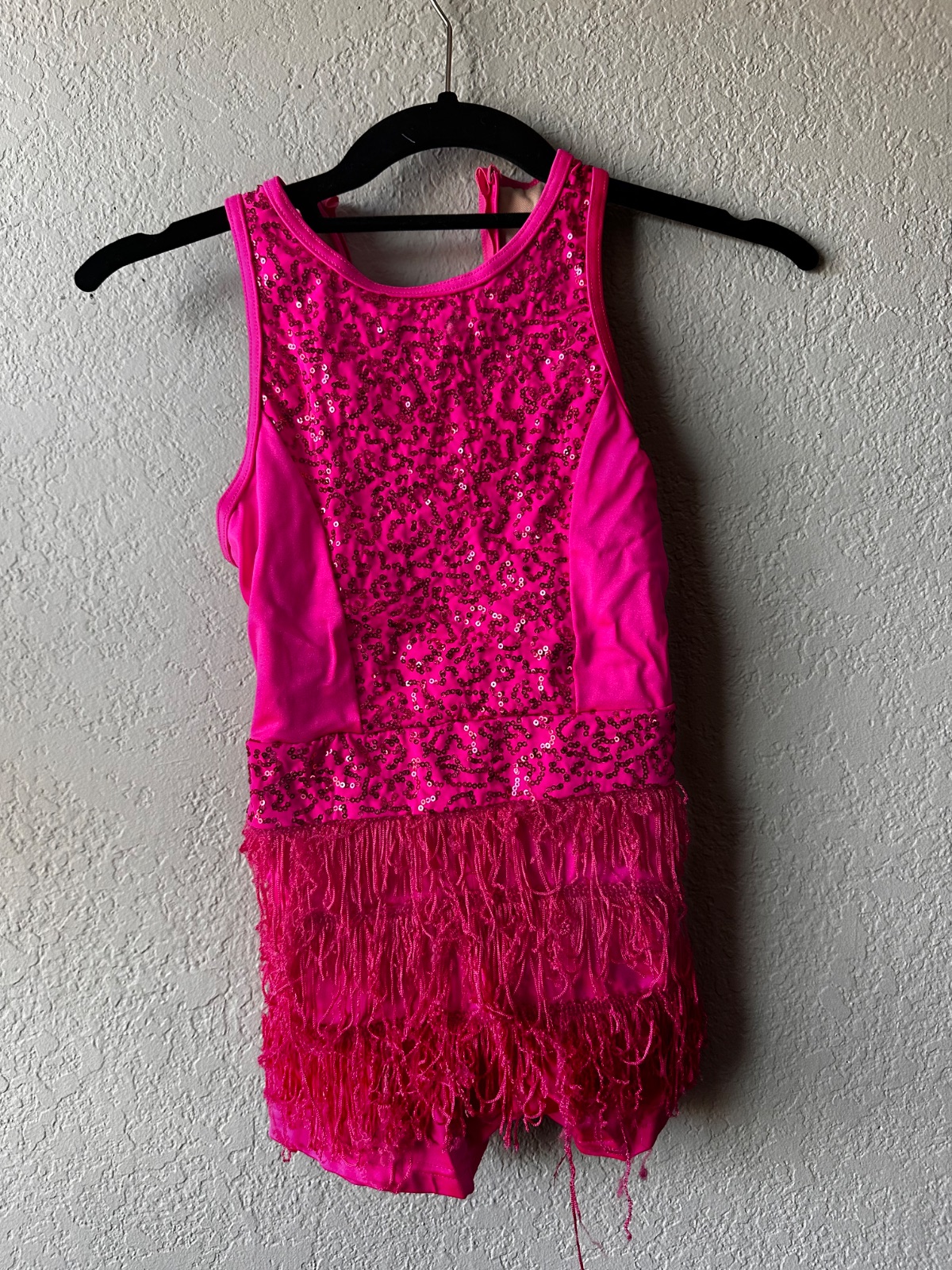 Weissman Hot Pink Sequin Dance Leotard