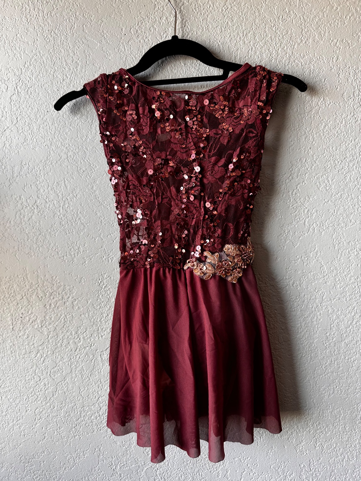 Burgundy Sequin Dance Dress