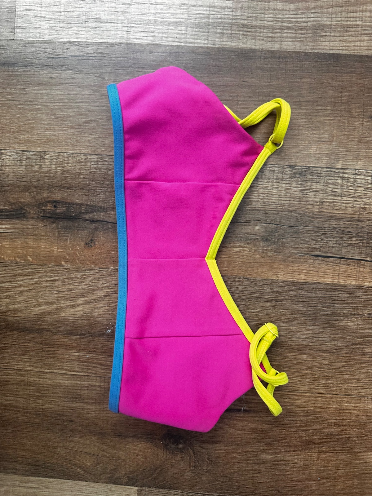 Neon Pink Yellow Sports Bra